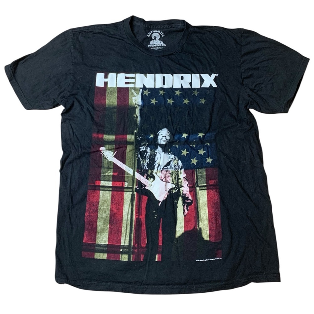 Authentic Hendrix Jimi Hendrix American Flag Graphic Tee - Size Large